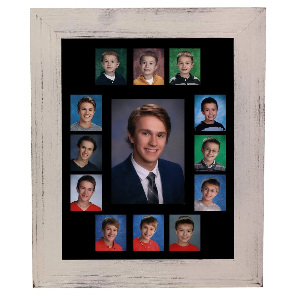 11x14 White School Picture Frame, Black Mat