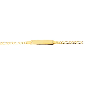 14k Yellow Gold 2.7 Grams 6 Inch ID Bracelet with Figaro