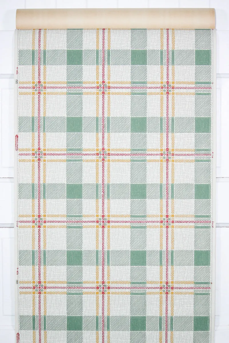 1950s Plaid Vintage Wallpaper