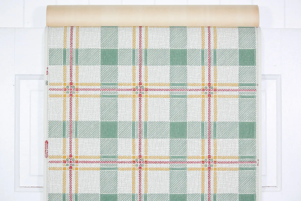 1950s Plaid Vintage Wallpaper