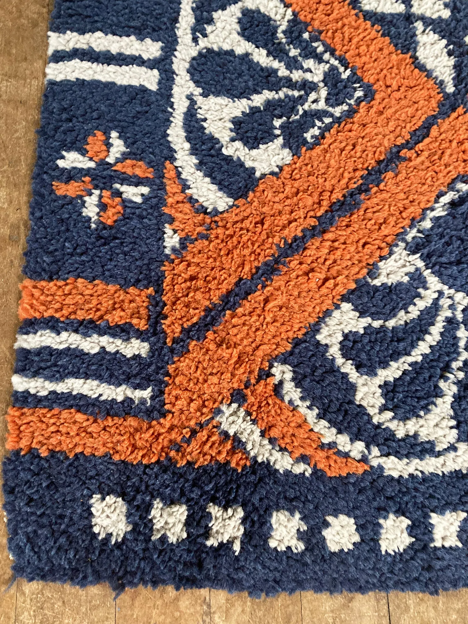 1960s Danish Rya Throw Rug - 5'9" x 3'