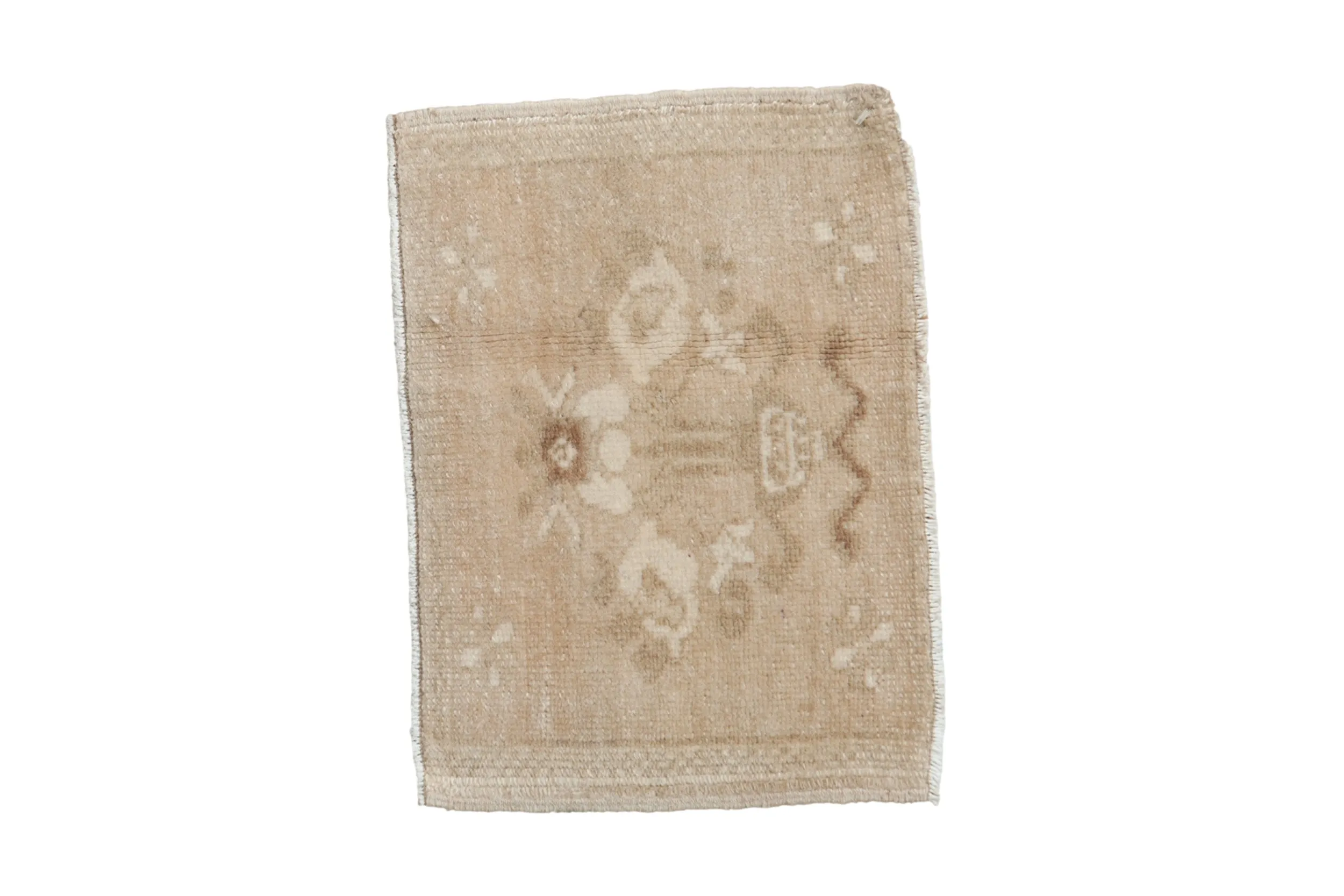 1x1.5 Vintage Distressed Bag Face Oushak Square Rug Mat
