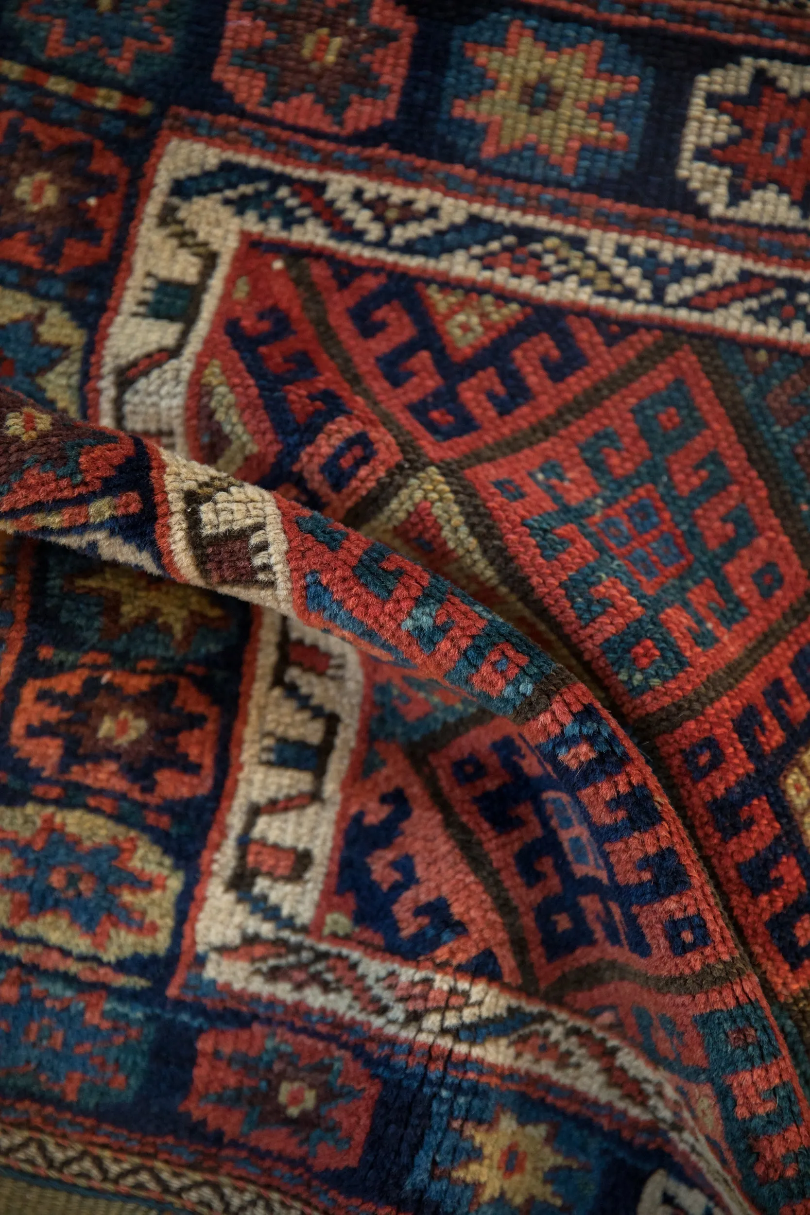 2 x 2.5 Antique Jaff Kurd Bag Face Square Rug Mat