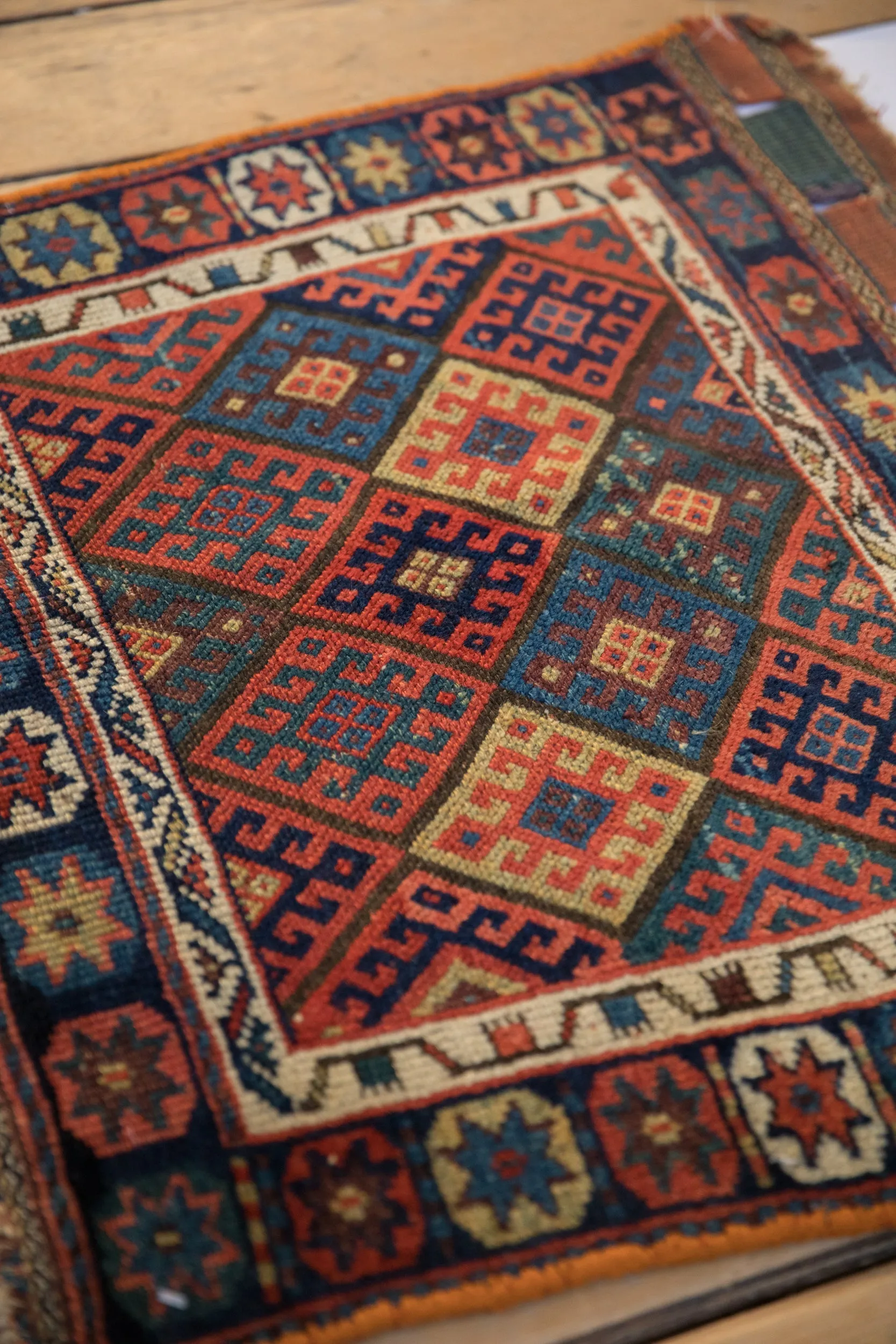 2 x 2.5 Antique Jaff Kurd Bag Face Square Rug Mat