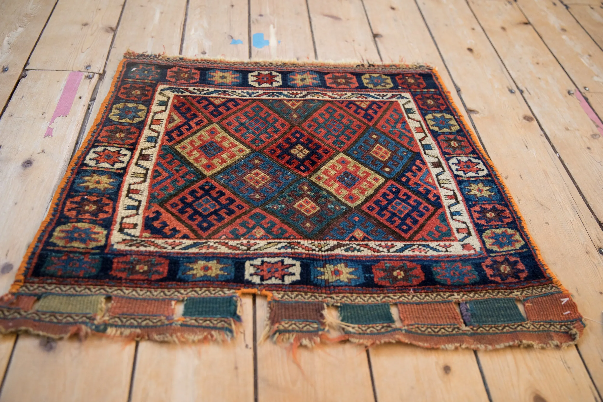 2 x 2.5 Antique Jaff Kurd Bag Face Square Rug Mat