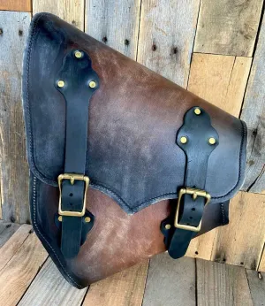 2000-2025 Harley Softail Antique Brown Distressed Leather Saddle Bag