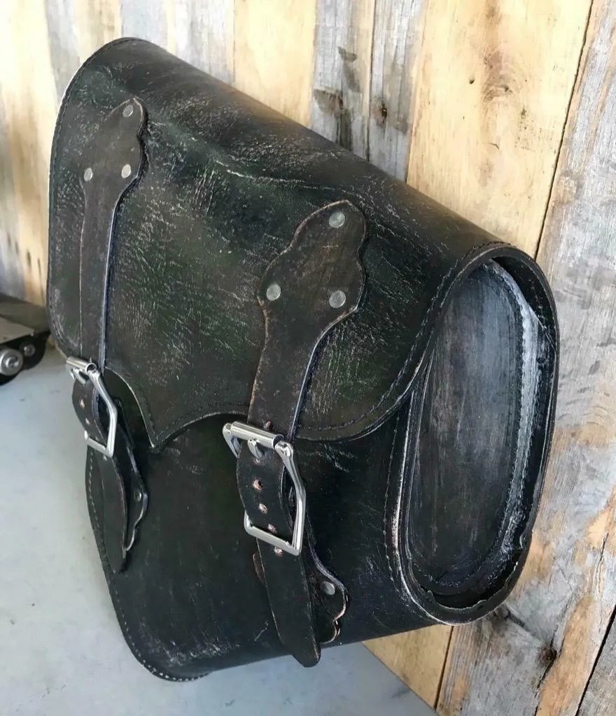 2000-2025 Harley Softail Saddle Bag & Hardtail Motorcycle Black Dis Leather MRC