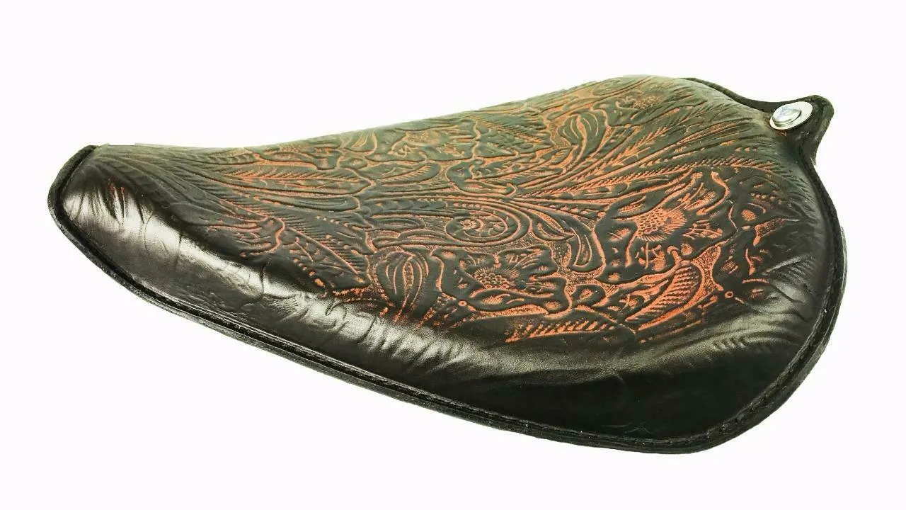 2010-2022 Sportster Harley On The Frame Seat Ant Brown Tooled Leather All Models