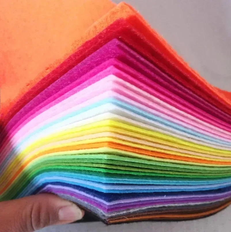 40 Sheets Non-Woven Felt Fabric Needlework Patchwork Cloth Bundle For Kids Scrapbooking Doll DIY Quilting Sheet Sewing Crafts 10x10cm