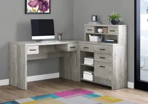 44.75" Grey Reclaimed Wood Particle Board, Laminate and MDF Computer Desk