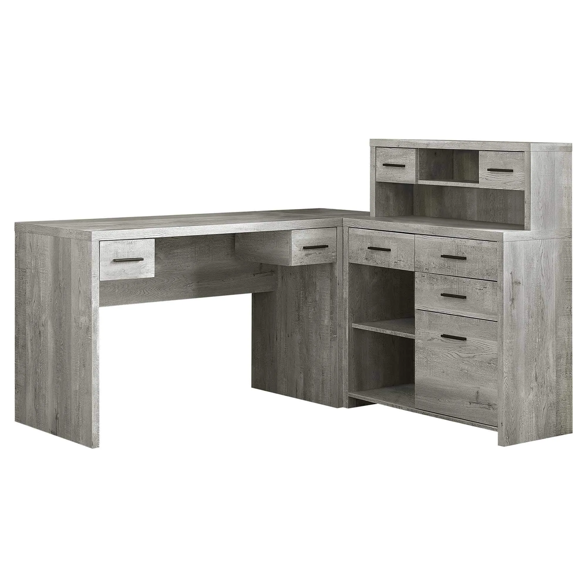 44.75" Grey Reclaimed Wood Particle Board, Laminate and MDF Computer Desk