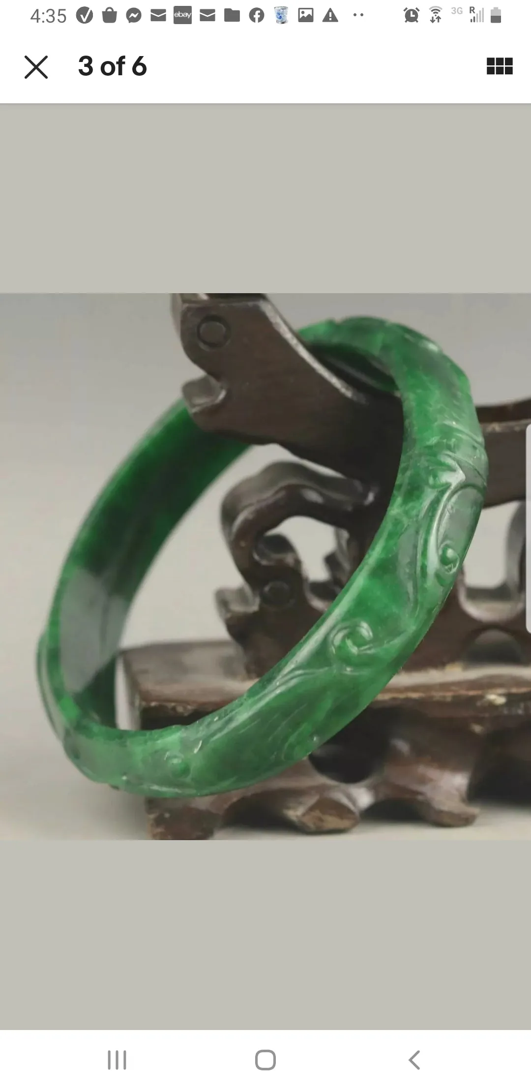 55/56/57mm Certified Natural Green Jadeite Emerald A Jade HandCarved Ruyi Flower Bracelet Bangle A-2243
