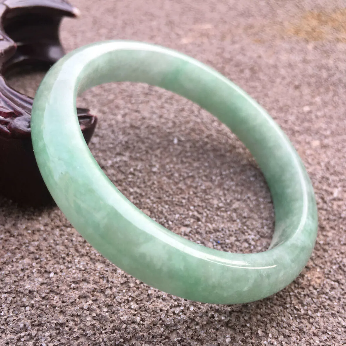 55/56/57mm Certified Natural Lavender Jadeite Emerald A Jade HandCarved Bracelet Bangle GX452