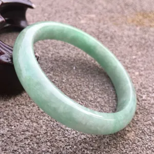 55/56/57mm Certified Natural Lavender Jadeite Emerald A Jade HandCarved Bracelet Bangle GX452