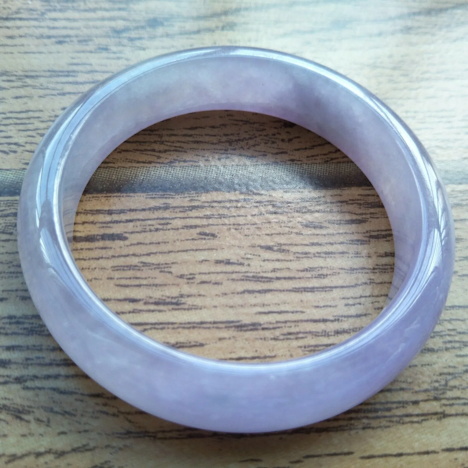 56/57/58mm Certified Natural Lavender Jadeite Emerald A*Jade HandCarved Lucky Bracelet Bangle F107