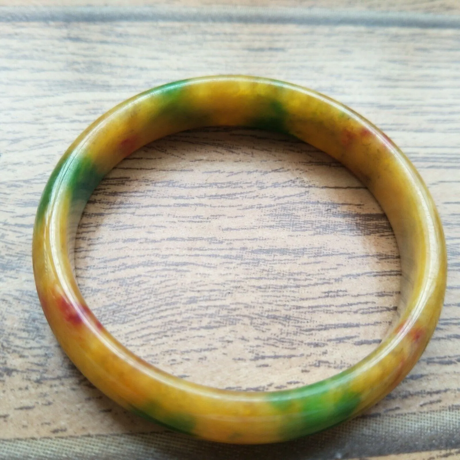56/57/58mm Certified Natural Yellow Green Jadeite Emerald A Jade HandCarved Bracelet Bangle F318