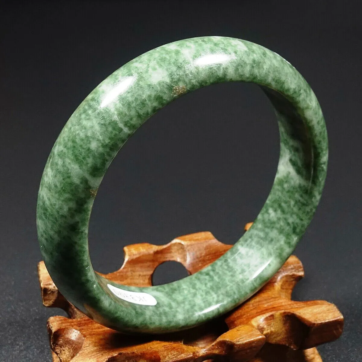 57-59mm Certified Natural Jadeite Emerald A Jade HandCarved Bracelet Bangle JK3390 with Gift Box