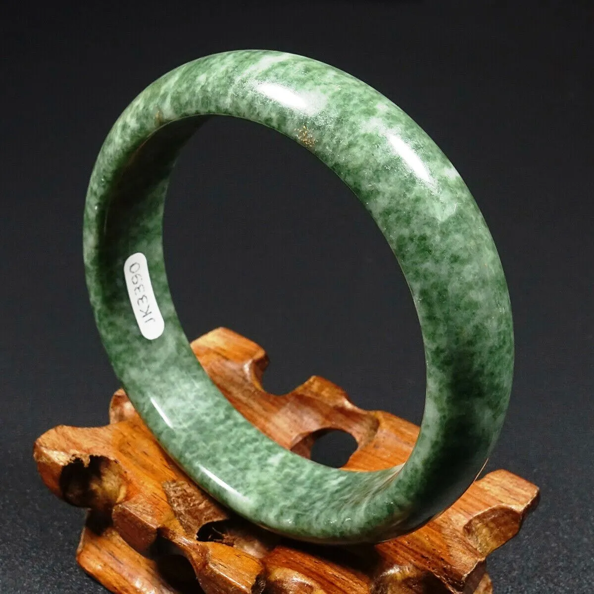57-59mm Certified Natural Jadeite Emerald A Jade HandCarved Bracelet Bangle JK3390 with Gift Box