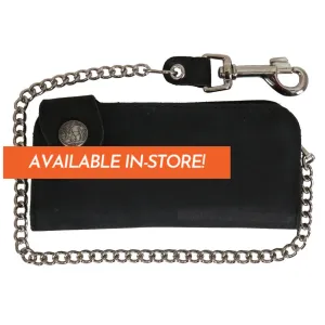 7" Buffalo Nickel Bi-Fold WLA3001 Leather Snap Bi-Fold Wallet with Chain | Hot Leathers