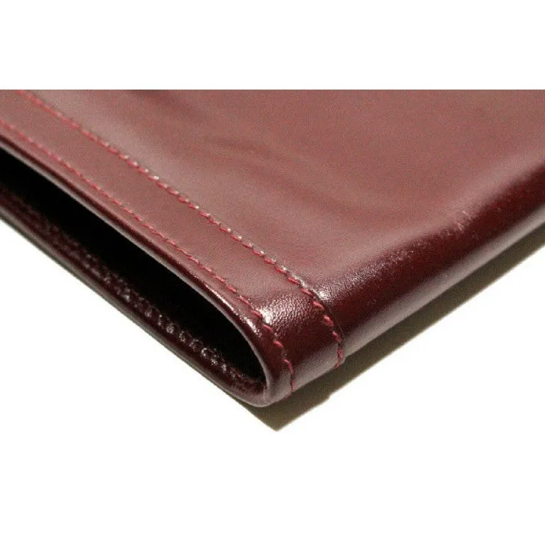 80's vintage HERMES jige, document case, dark wine, bordeaux boxcalf portfolio purse, iPad case. Classic and sophisticated style.