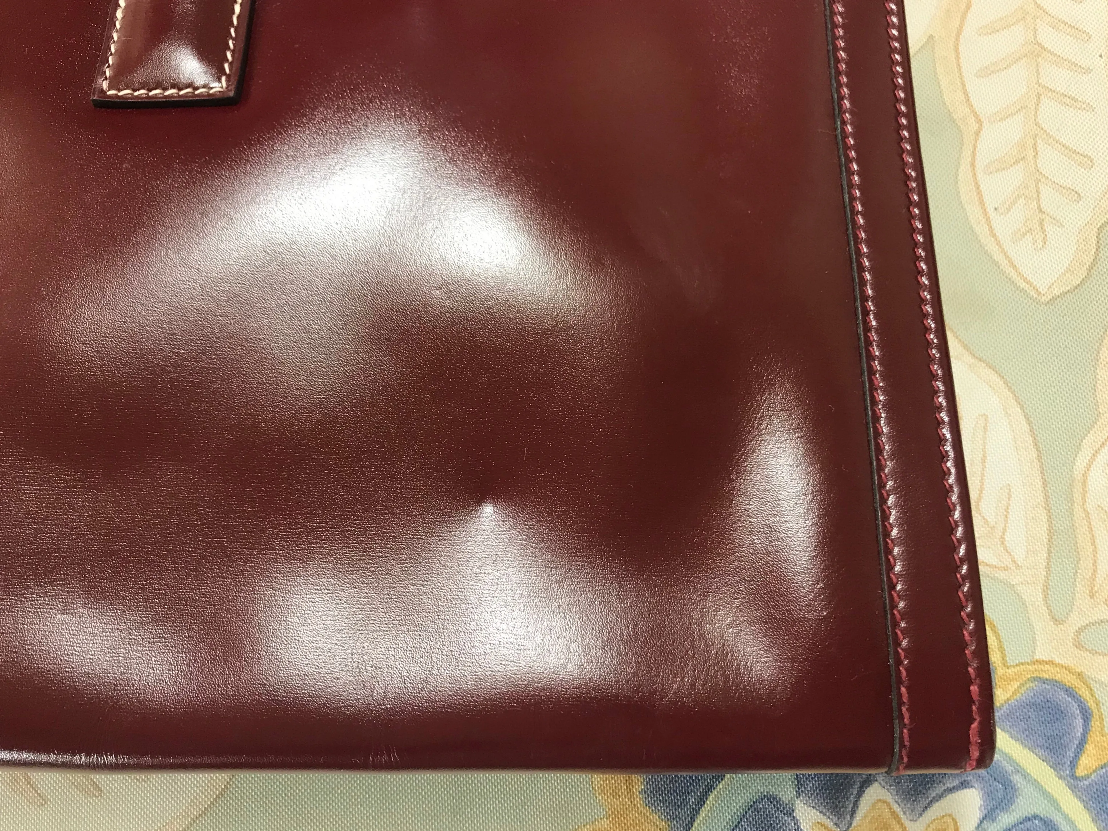 80's vintage HERMES jige, document case, dark wine, bordeaux boxcalf portfolio purse, iPad case. Classic and sophisticated style.