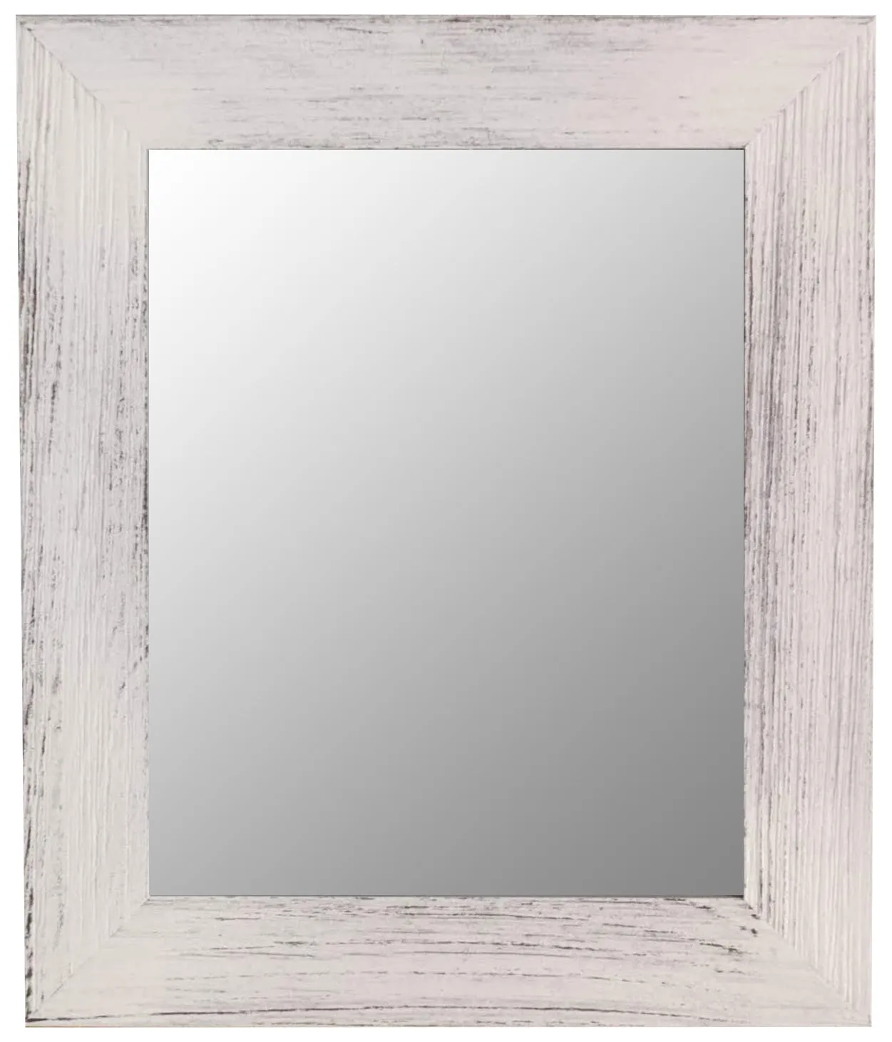 8x10 Distressed White Wooden Picture Frame with Mirror