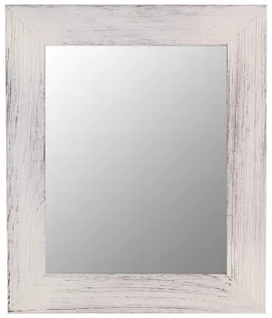 8x10 Distressed White Wooden Picture Frame with Mirror