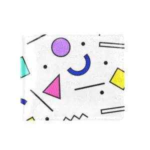 90s White Pattern Bifold Wallet With Coin Pocket