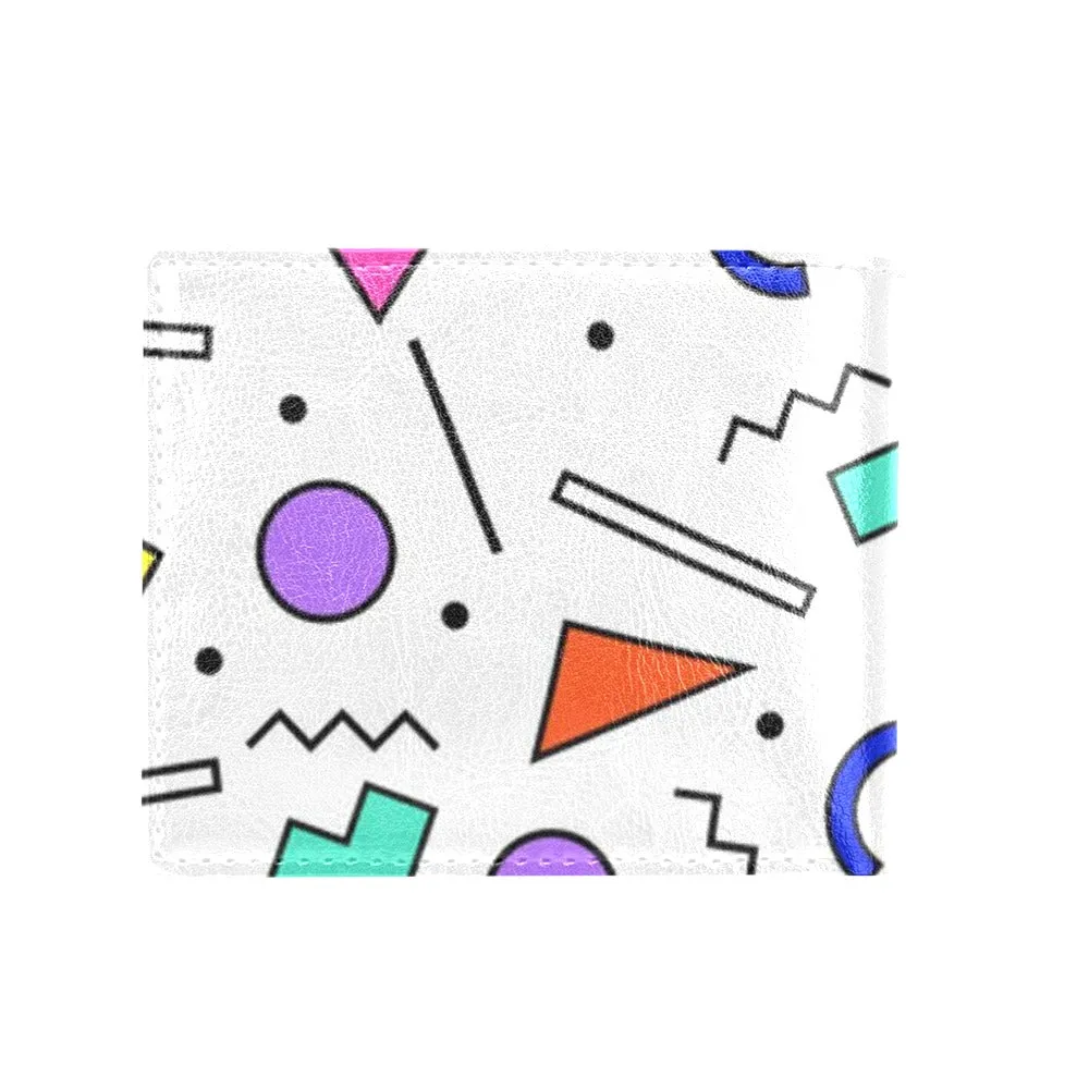 90s White Pattern Bifold Wallet With Coin Pocket