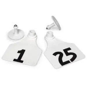 ACFLXNUM-1-25-White Allflex Maxi Numbered Tags 25's