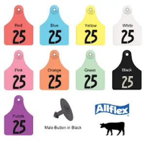 ACFLXNUM Allflex Maxi Numbered Tags 25's