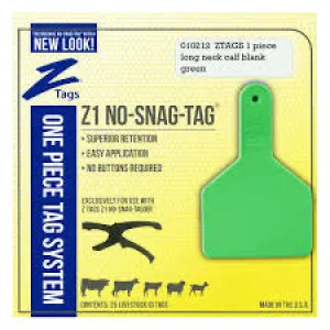 ACNZCALFLN-Lng Neck-Green New Z Calf Size Tags 25's