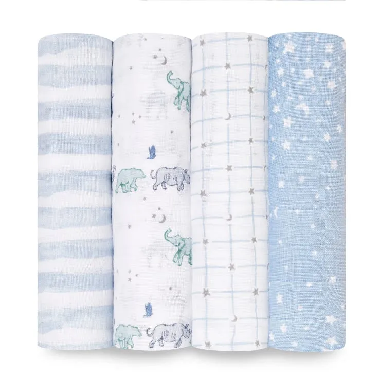 ADEN   ANAIS Cotton Muslin Swaddles 4 pack - Rising Star