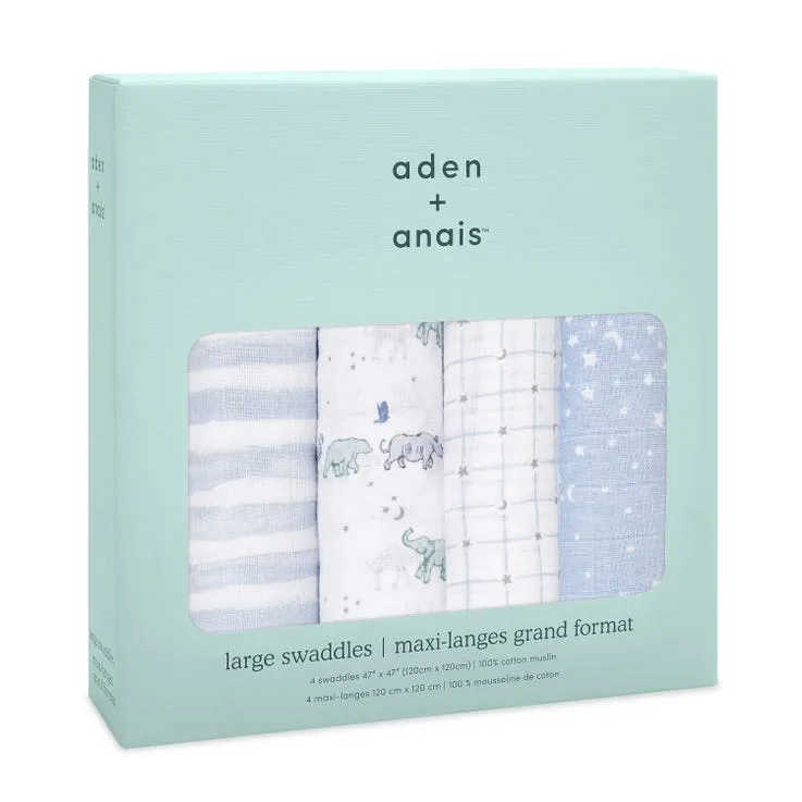 ADEN   ANAIS Cotton Muslin Swaddles 4 pack - Rising Star