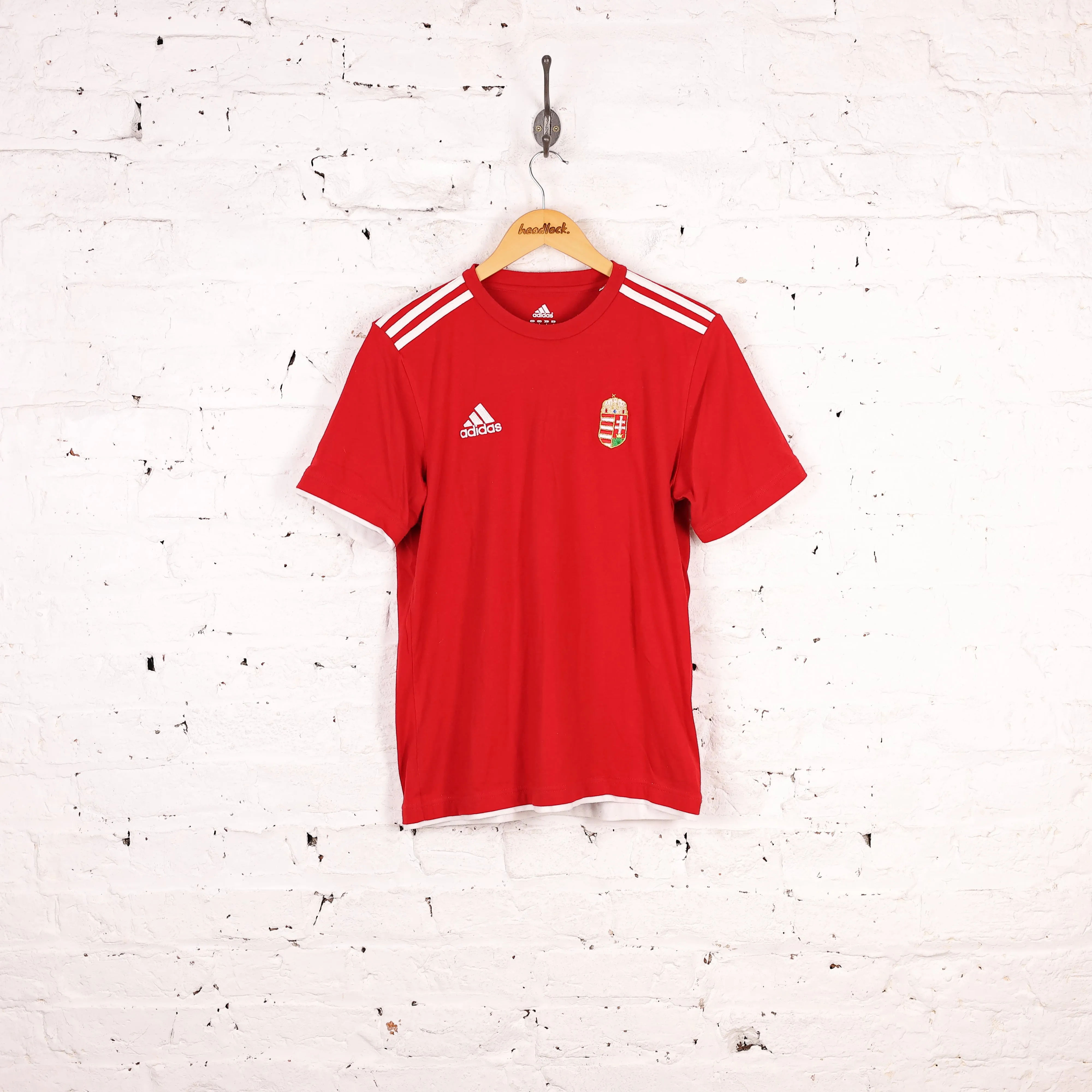 Adidas Hungary Football T Shirt - Red - S