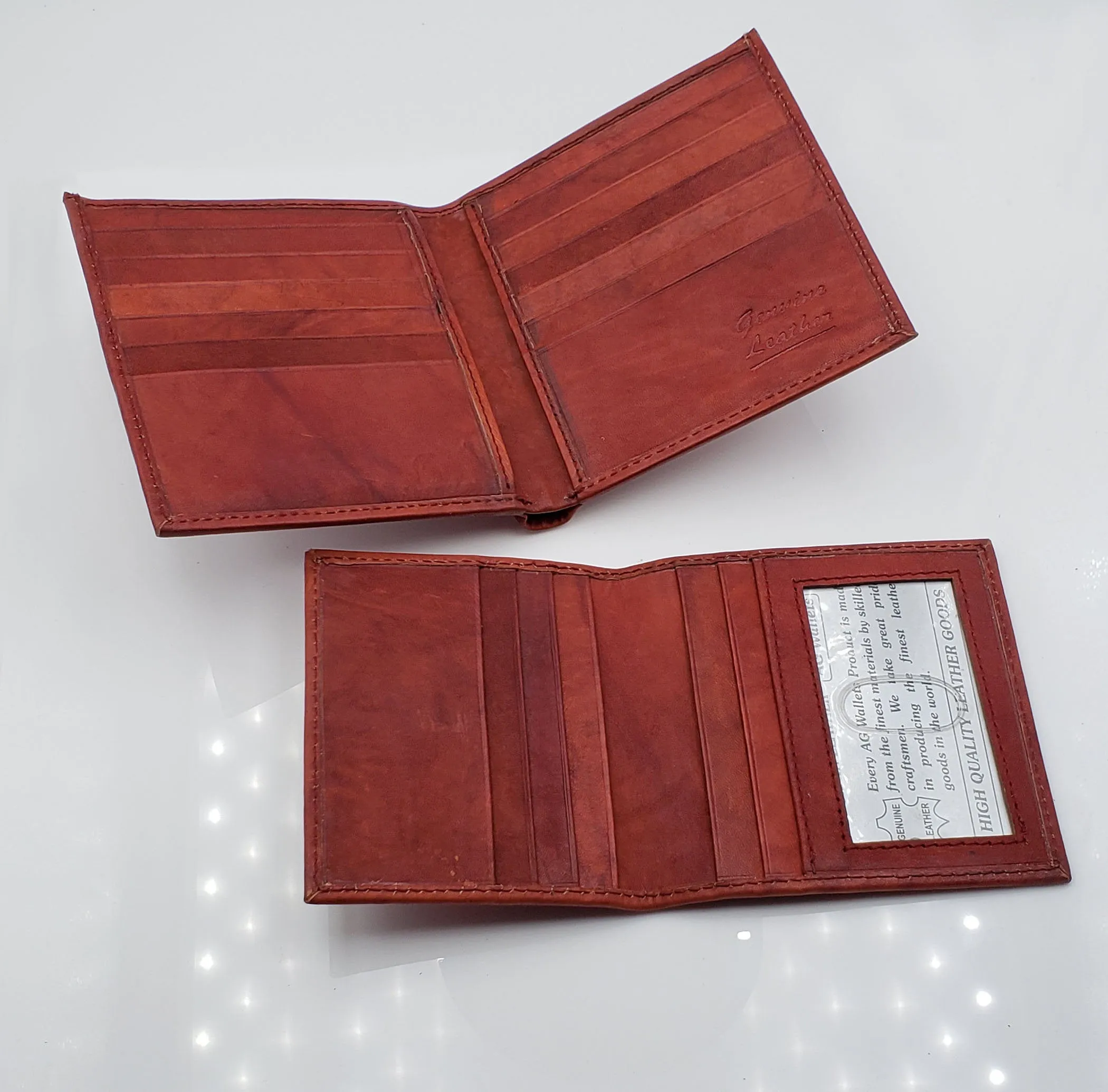 AG Wallets Premium Cowhide Leather Hipster Wallet With Removable Center Flap, Multi Card Holder, 1 ID, 2 Bill Slots
