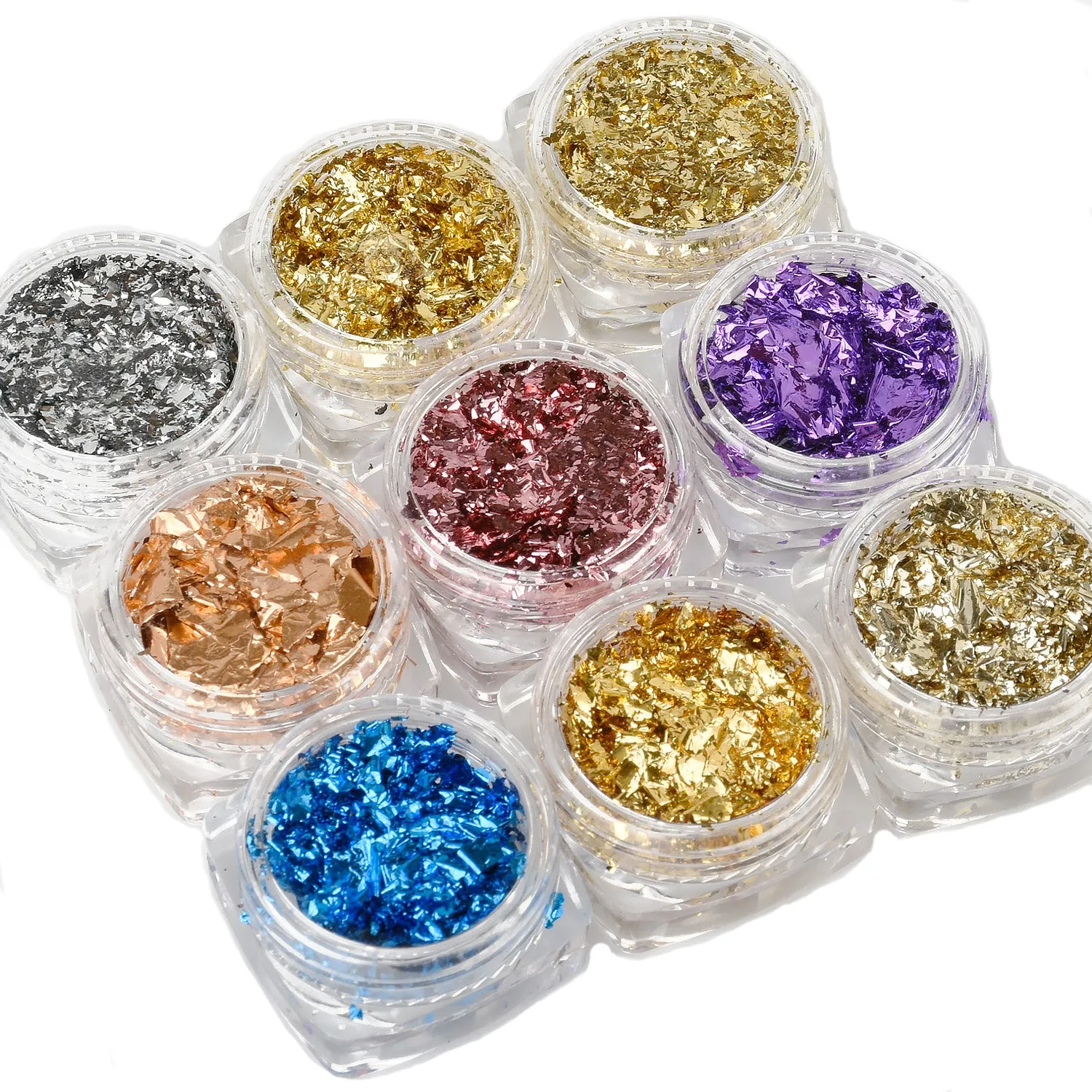 Alloy Silicone Mould Partner Silver/Gold/Champagne/Rose Gold Foil Decoration Foil Flake DIY Resin jewelry 1bag 102516