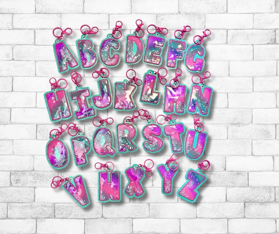 Alphabet shaker bookmark/bag tag/ornament set of 26 letters machine embroidery file DIGITAL DOWNLOAD