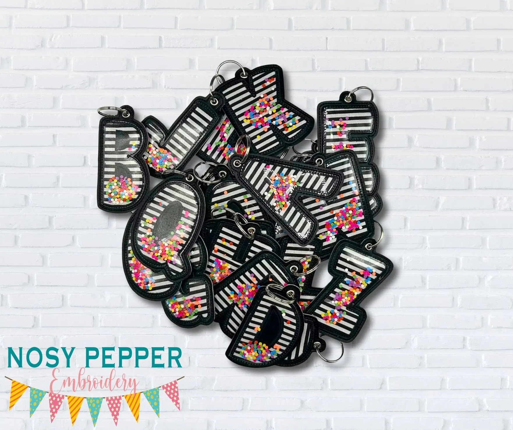 Alphabet shaker bookmark/bag tag/ornament set of 26 letters machine embroidery file DIGITAL DOWNLOAD