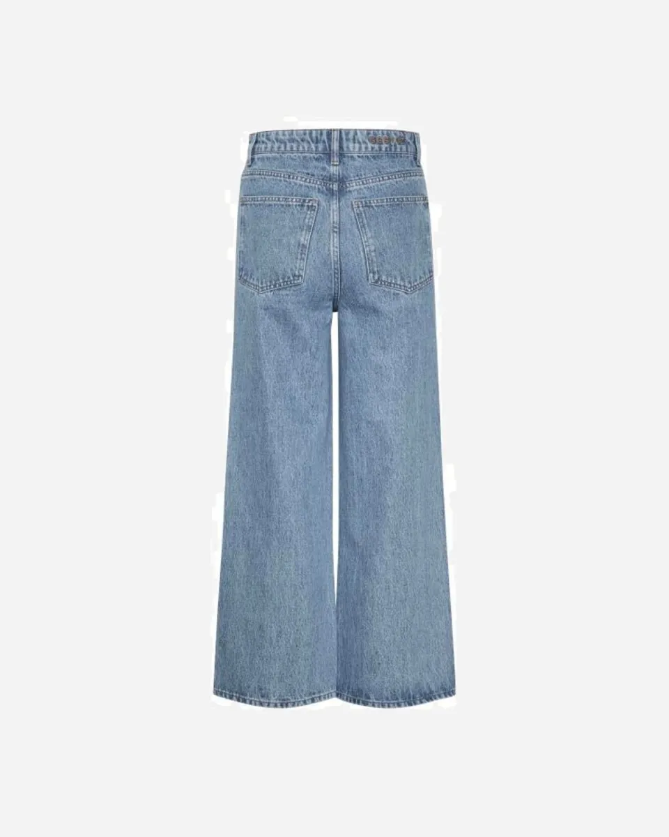Amber Straight Culotte - Washed Mid Blue