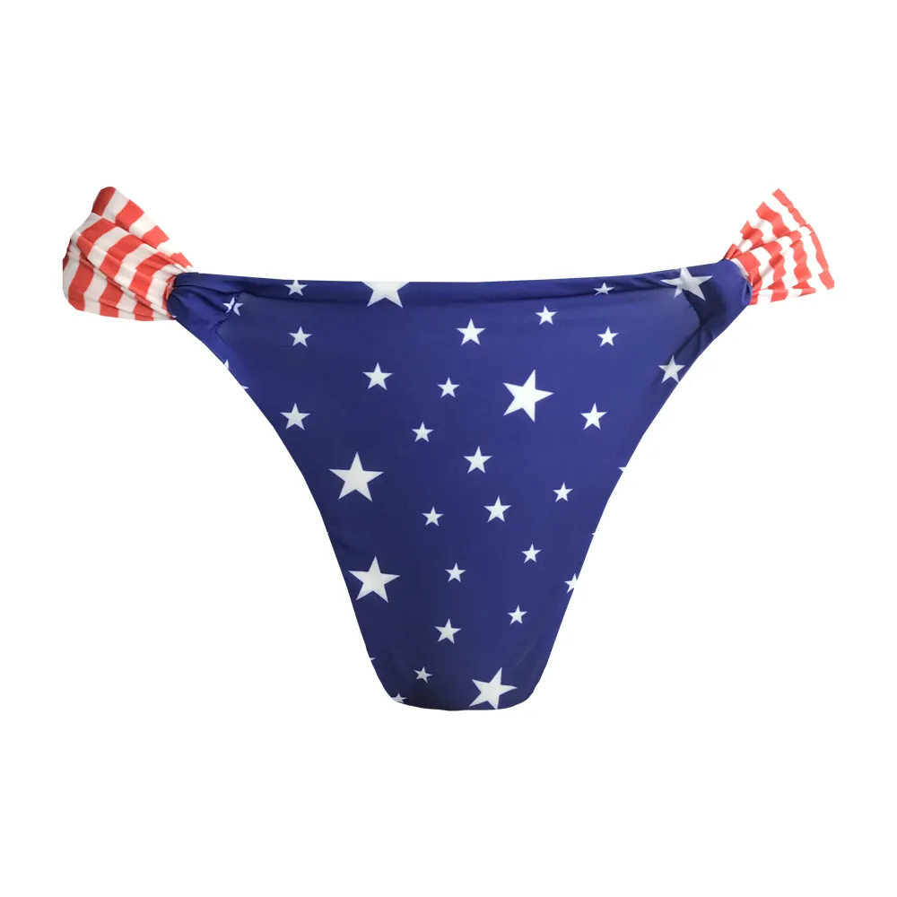 American Flag Stars Brazilian Classic Side Scrunch Bikini Bottom