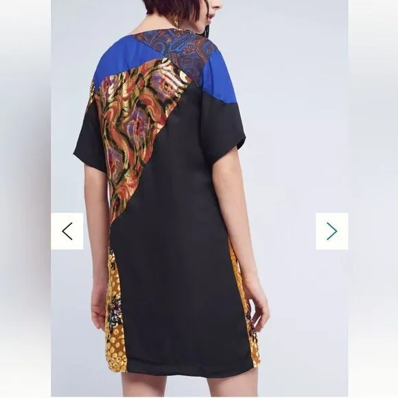 Anthro HD in Paris Camellia Patchwork Dress Size 8