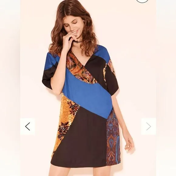 Anthro HD in Paris Camellia Patchwork Dress Size 8
