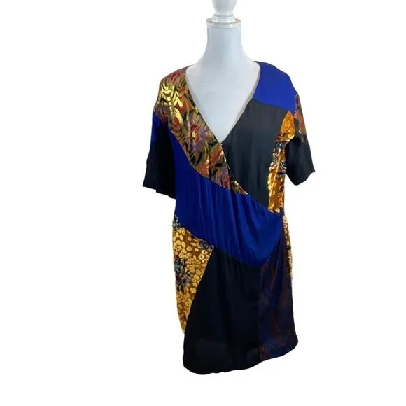 Anthro HD in Paris Camellia Patchwork Dress Size 8