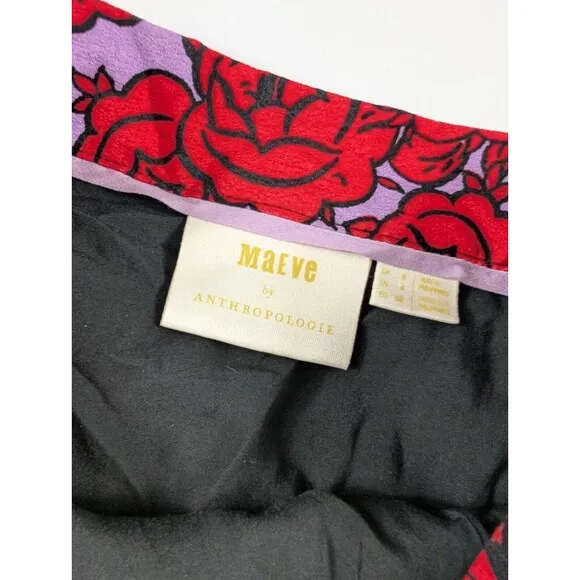 Anthropologie Maeve Foster Patchwork Midi A-Line Skirt Size 4 Women's