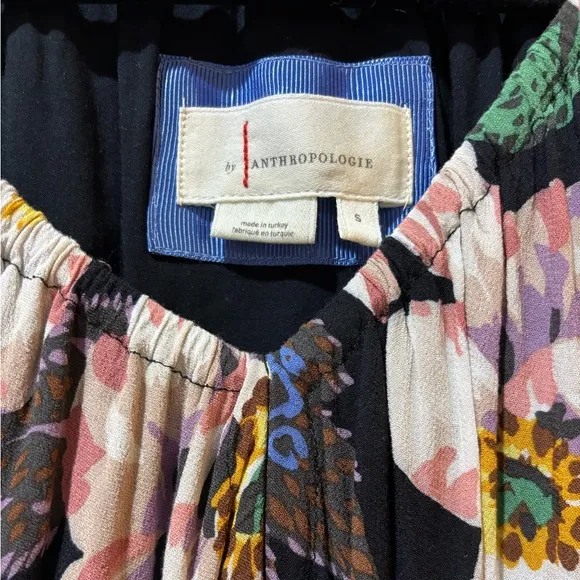 Anthropologie Tiered V-Neck Tunic Floral Dress