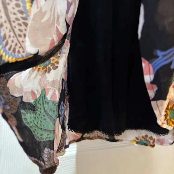 Anthropologie Tiered V-Neck Tunic Floral Dress