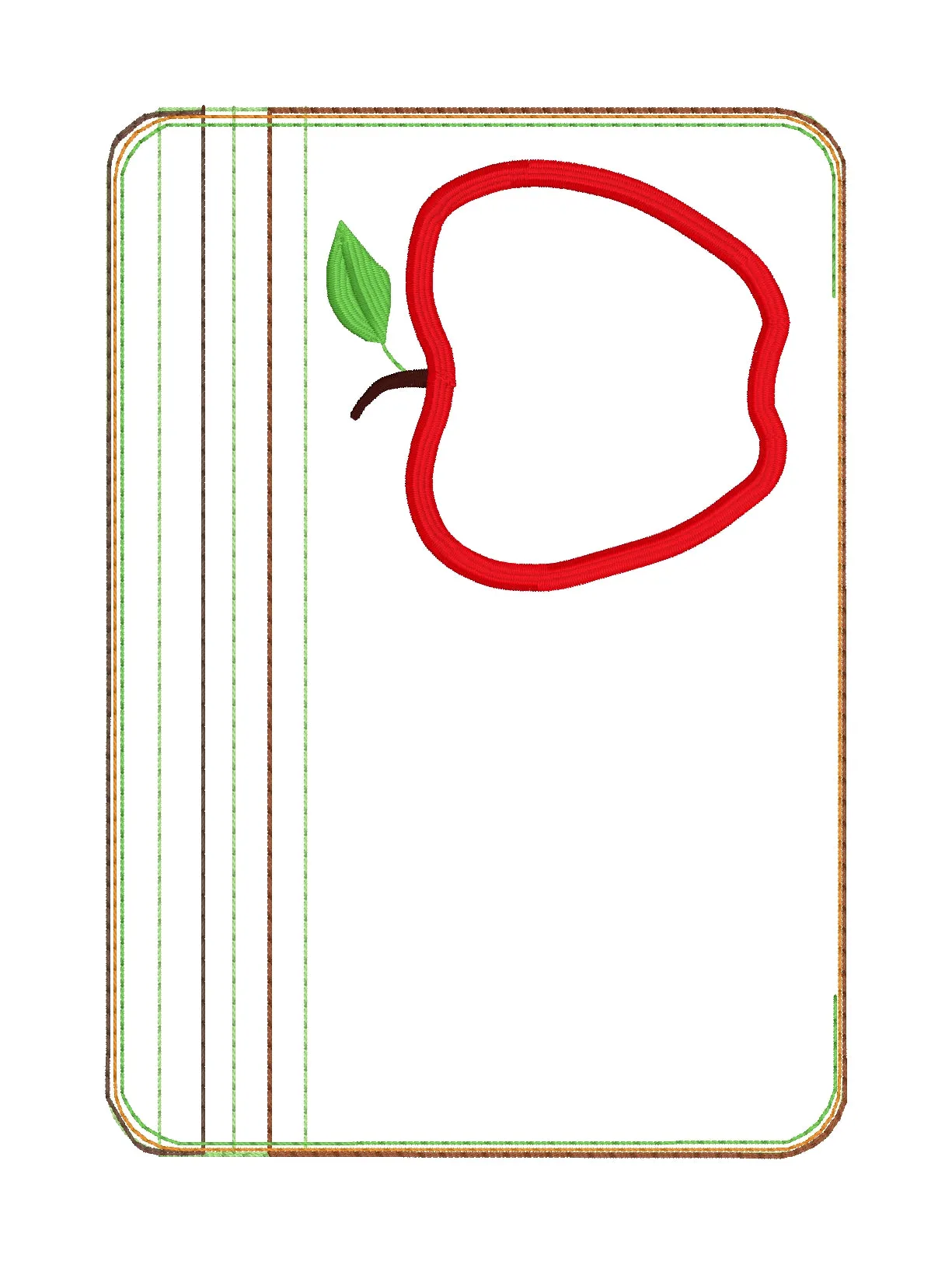 Apple applique ITH Bag (5 sizes available) machine embroidery design DIGITAL DOWNLOAD