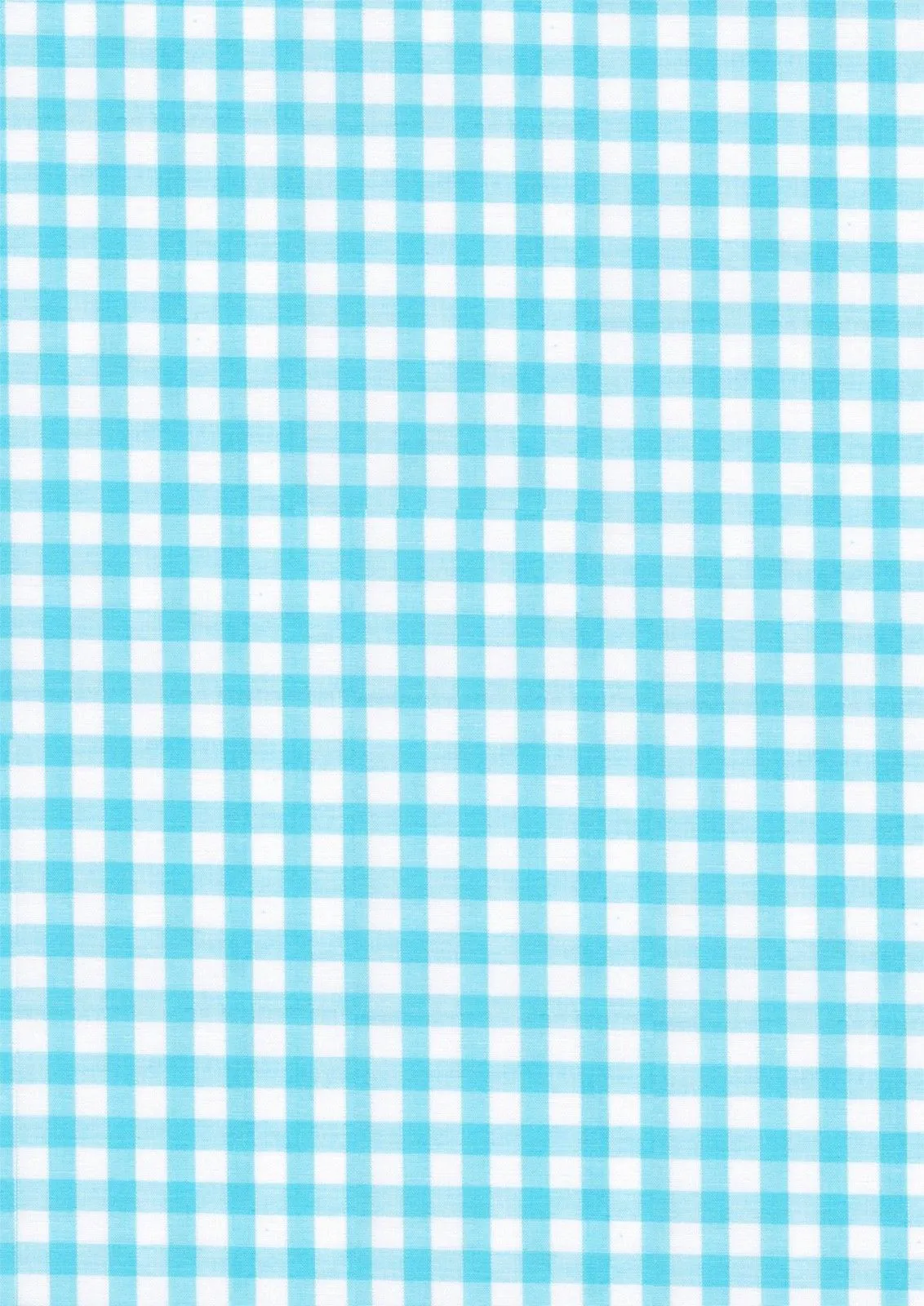 Aqua Gingham Polycotton 1/4" Checked Fabric Select Size 112cm Wide