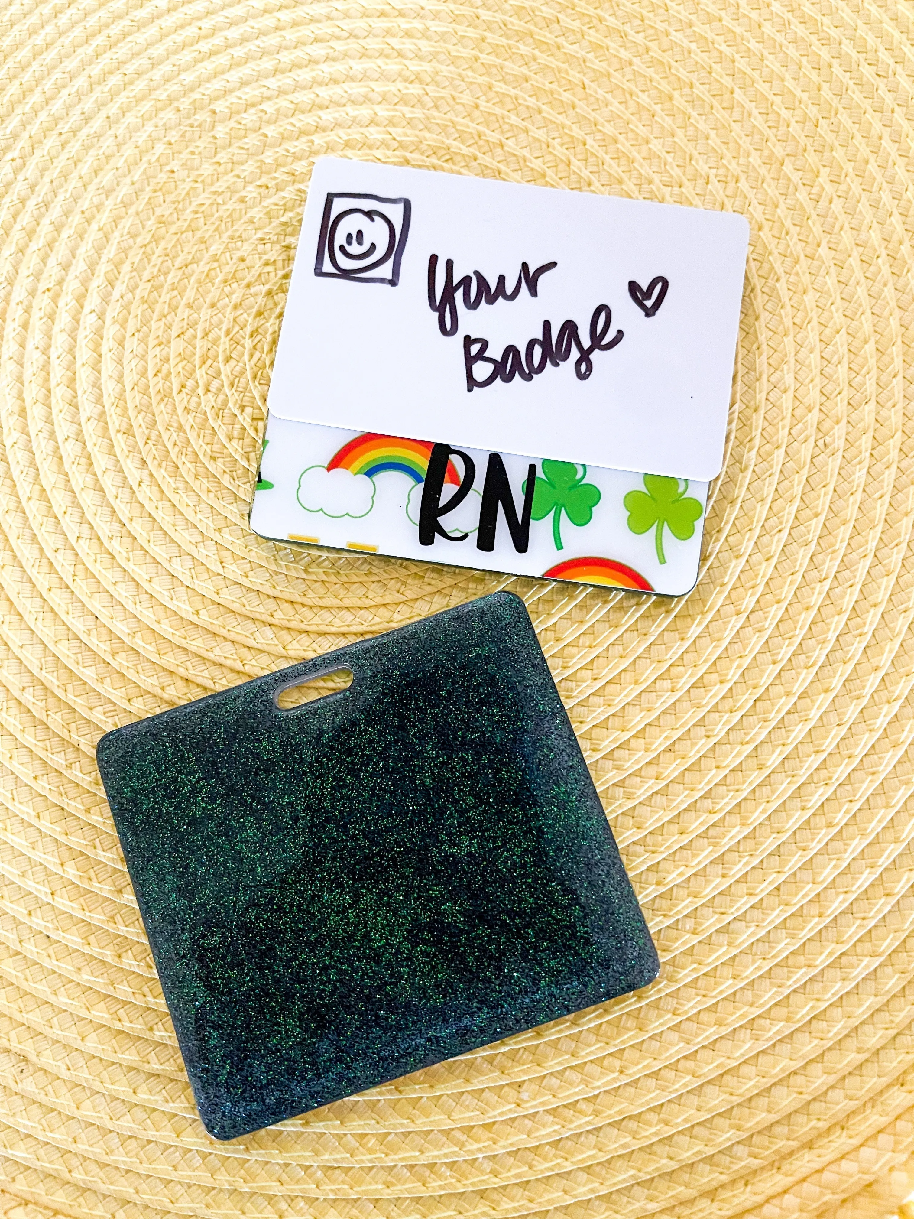Aqua Glitter - Badge Buddy
